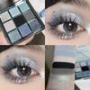 9 Farben Lidschattenpalette in kühlen Tönen, Blaugrau, Smokey-Palette, Matte Glitter-Lidschattenpalette, Smoky Eye Shadow-Palette für Augenpigmente