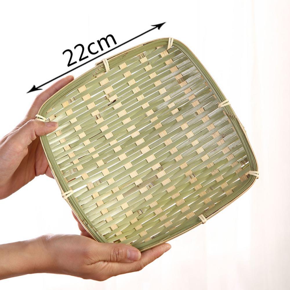 Creative Natural Bamboo Sieve Weaving Handmade Bamboo Dustpan Household Fruit Bread Basket Kitchen Storage