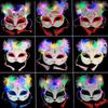 Luminous Cat Fox Mask - Hand-Painted Japanese Style Halloween Party Cosplay for Women