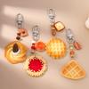Fashion Biscuit Cookie Waffle Keychain Simulation Food Key Ring Pendants for Women Girls Handbag Decor DIY Jewelry Gift