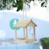 Wooden Bird Feeder House Wear-resistant Bite Resistant Hummingbird Feeders Stable Comfortable Hanging Birdhouse Balcony
