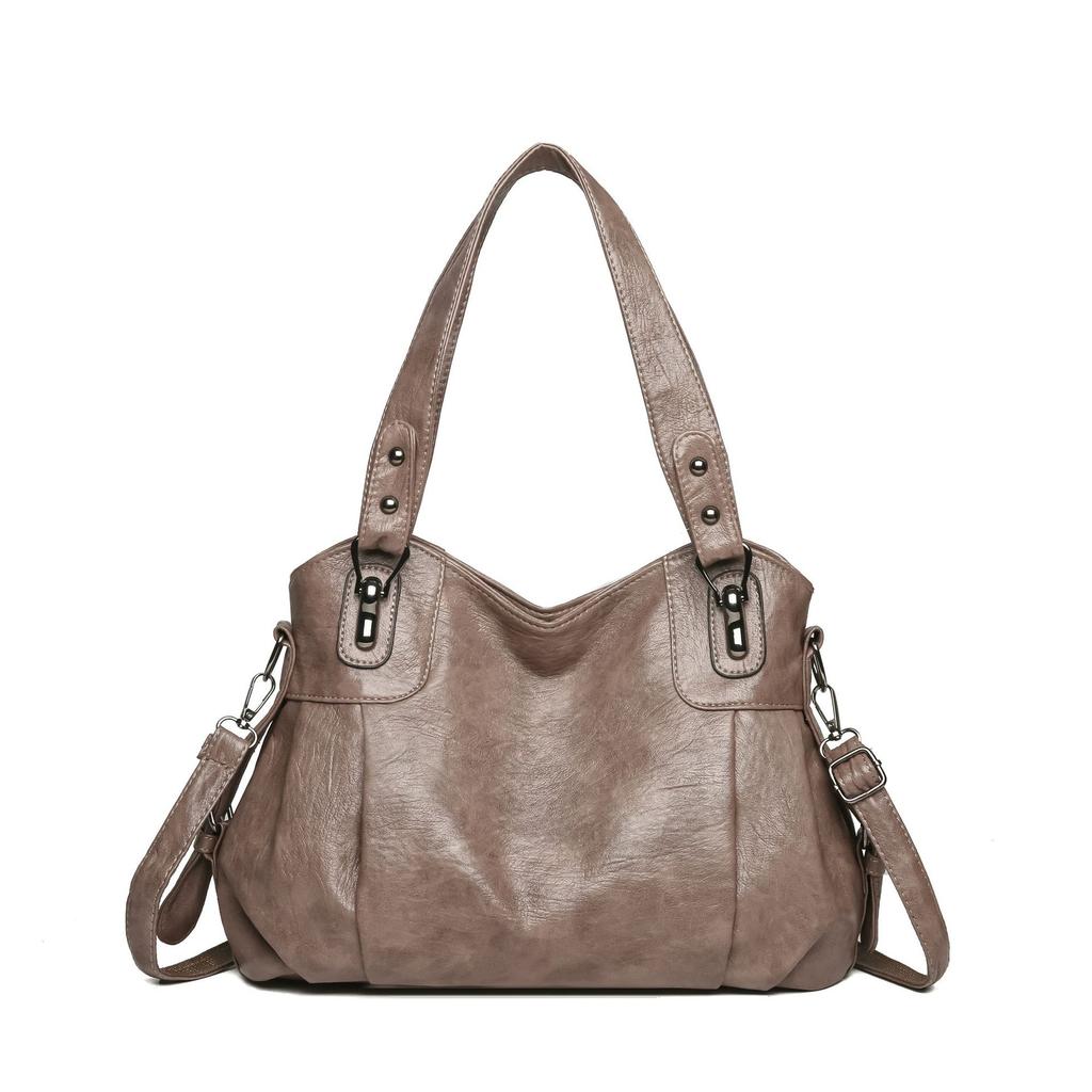 Vintage Zachte Leren Tas Dames Commuter Grote Capaciteit Draagtas Casual Schouder Crossbody Tas Grote Draagtas