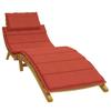 Sun Lounger Cushion, Red Mélange, 186X58X3 Cm, Fabric