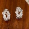 Exquisite Luxury Leaf Earrings Inlaid with Bright Zircon for Women's Jewelry, Able Wedding Accessories