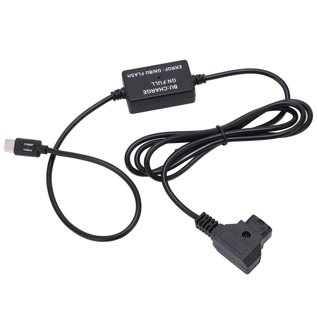 Type C Input to D Tap Output Charging Cable Camera Battery Power Cable for V Mount Battery
