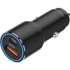38W nabíjačka do auta do zapaľovača, 2x USB-C a 1x USB-A, rýchle nabíjanie - Čierna