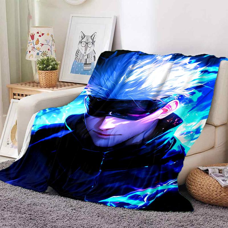 3D Cartoon Jujutsu Kaisen Anime Itadori Yuj Blanket,Soft Throw Blanket for Home Bedroom Bed Sofa Travel Picnic Office Cover Kids