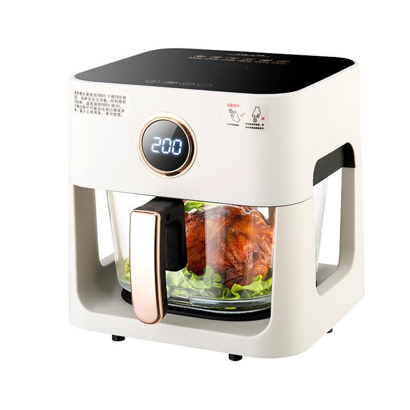 5L Fully Automatic Intelligent Electric Fryer 25.5 * 25.5 * 26.5cm Large Capacity Visible Air Fryer Household Multifunctional French Fry Machine