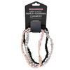 Satin Elastic Fashion Headband, Blusher, Grey, Black, 3 Headbands