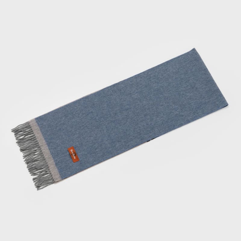 RECLOW RECLOW 100% Wool Two-Tone Navy Color Block Muffler