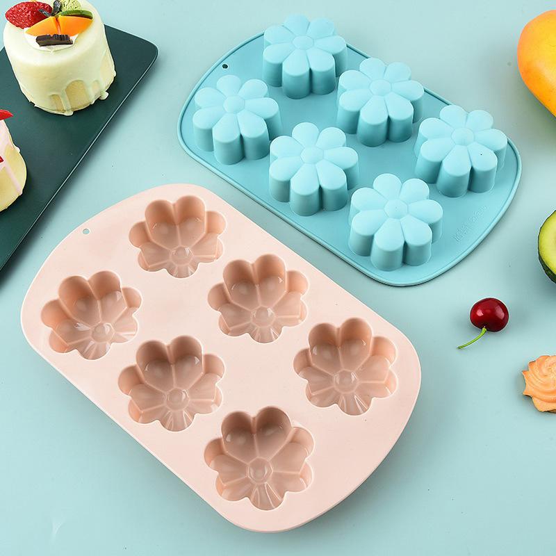6-hole Silicone Cake Mold, Heart-shaped Silicone Mold, DIY Cake And Chocolate Baking Tool, Ice Cube Mold.