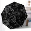 1pc Paisley Cats Auto Open/Close Umbrella with One Touch Button, Compact Folding Canopy, Sturdy 8 Rib Windproof Design   Lightweight  08