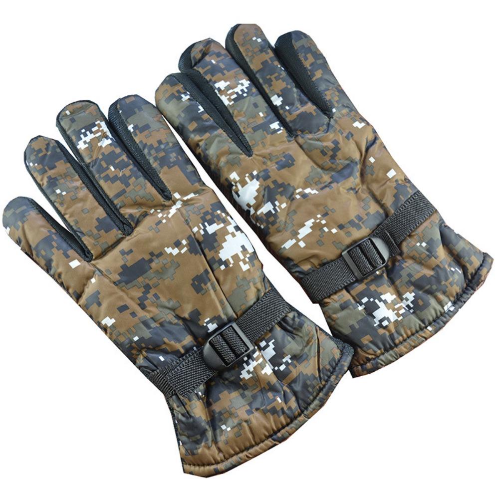 Classic Camouflage Warm Men's Gloves, Outdoor Motorcycle Electric Vehicle Riding Non-slip Gloves, Street Stalls