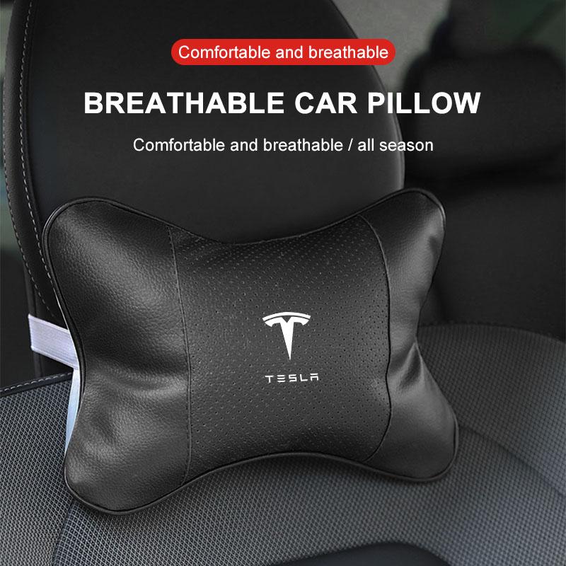 Poggiatesta Sedile Auto Logo Auto Cuscino per il Collo Accessori Auto Per Tesla Model 3 Model X S 2016-2023 Decalcomanie Model Y TM3 TMX