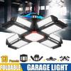1-2PCS Deformable LED Bulb Garage Light with 12 Adjustable Panel LED Night Lamp E26/E27 Ceiling Lighting for Workshop Warehouse