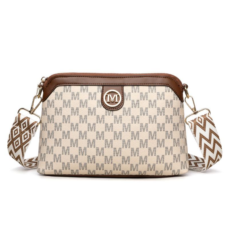 Bag Women's Bag New Medium Mother High Sense Women's Retro Printing Shoulder Messenger Bag Small Square