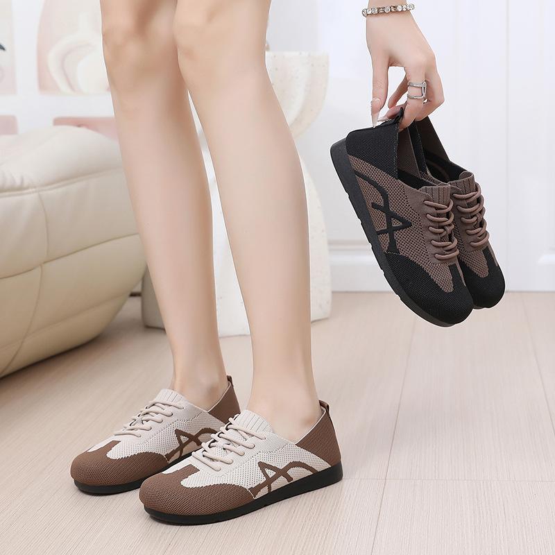Shoes for Women Spring Autumn New Casual Mesh Weaving Breathable Comfortable Non-slip Flats Walking Sneakers