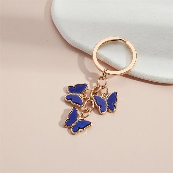 Key Chain Butterfly Charms Tassel Stainless Exquisite Shoulder Bag Schoolbag Decoration Hanging Pendant Smooth Car Key Keyring Purse Bag Accessories
