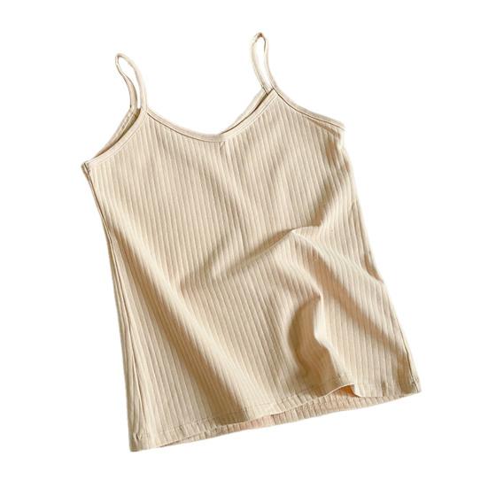 Women's Spaghetti Strap Cami Top Summer Slim Fitted Ribbed Tank Top V-Neck Sleeveless Vest Camisole Basic Layering Shirts