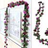 2.5M Artificial Flower Garland Realistic UV Resistant Faux Flower Rattan Hanging Simulation Bloom Vine Wedding Party