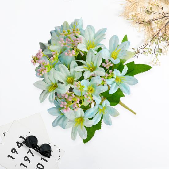 Fleur Artificielle 18 Fourches Arrangement Floral Réaliste Vif Scène de Table Branche de Fleur Artificielle Décoration de Maison