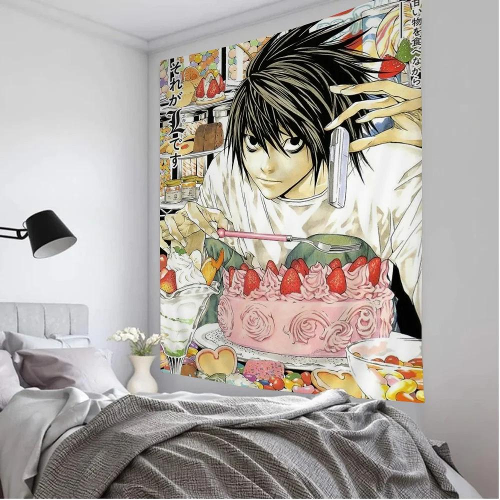 VIKAMA Death Note Printed Wall Tapestry Large Wall Art Scifi Living Room Home Decor Rug Bedroom Dormitory Wall Hanging