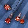 Jewelry Copper Bottom Gold-Plated Simulation Orange-Red Blue Temperament Light Luxury Set Main Stone 14-12M