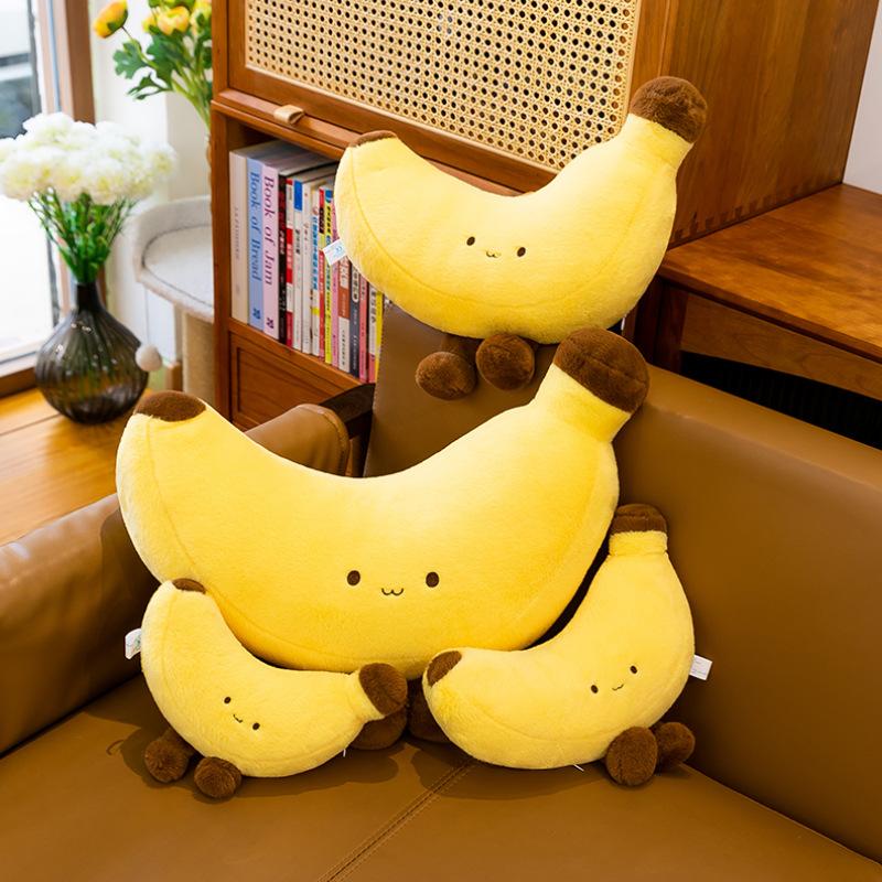 Cartoon Lange Benen Banaan Pluche Speelgoed Pop Schattige Uitdrukking Fruit Kussen Pop Grijp Machine Pop