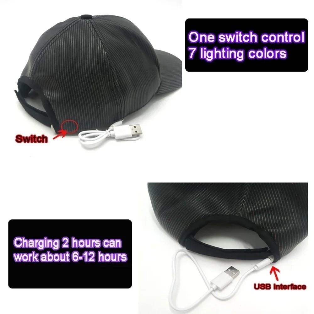 USB Charging LED Hat Luminous Glowing Hat Nightclub Concert Bar Hip-Hop Dance Stage Show