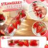 Handmade Strawberry Ice Cube Stress Relief Toy Long Rectangular Shape Soft Squishy Sensory Fidget Toy for Relaxation and Anxiety Reduction