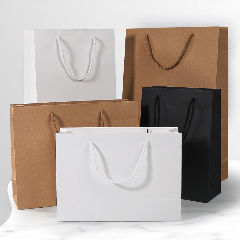 Pungă de Hârtie Kraft - Geantă Tote din Carton Alb Îngroșat pentru Haine, Pantofi, Cadouri și Logo-uri Personalizate