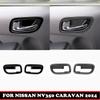 FOR NISSAN NV350 CARAVAN 2024 ABS Carbon Fiber Car Inner Door Handle Door Bowl Cap Covers Trims Stickers Interior Accessories