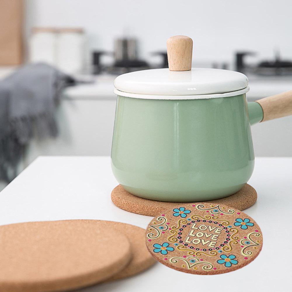 Non-slip Placemats Mug Holder Heat Resistant Anti-hot Heat Pad Cork Coasters Wooden Cup Mat
