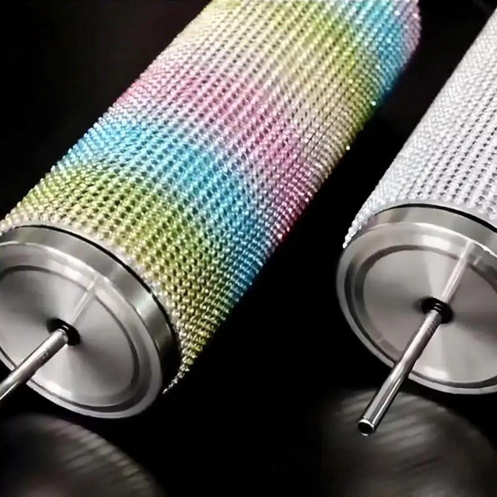 600ml Rhinestone Thermos Bottles Bling Vacuum Flasks Drinkware Straight Tumbler  Outdoor Activities