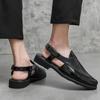 Fashion Summer New Genuine Leather Sandals Breathable Outdoor Slipper Beach Shoes Roman Classic Man Sandals Comfortable Driving Shoes