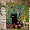 Spring Cat Metal Sign  Colorful Floral Cottage Holiday Outdoor Decor for Home Garden Man Cave Garage Bar and Room