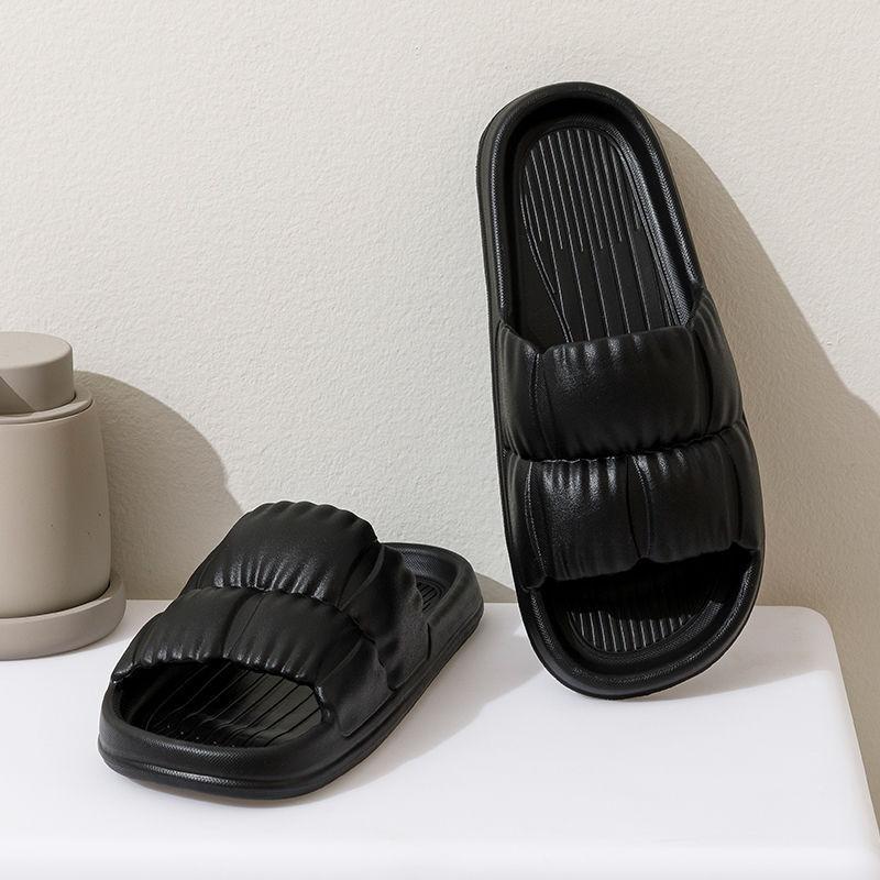 Korean version of indoor women's summer non-slip cool slippers men's couple personality thick bottom bath casual home slippers outer wear