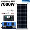 7000W  Home/Camping Backup Solar Power System Complete Kit Dual12V24V To 110V/220V 100A Controller 200W Panel Off-Grid System