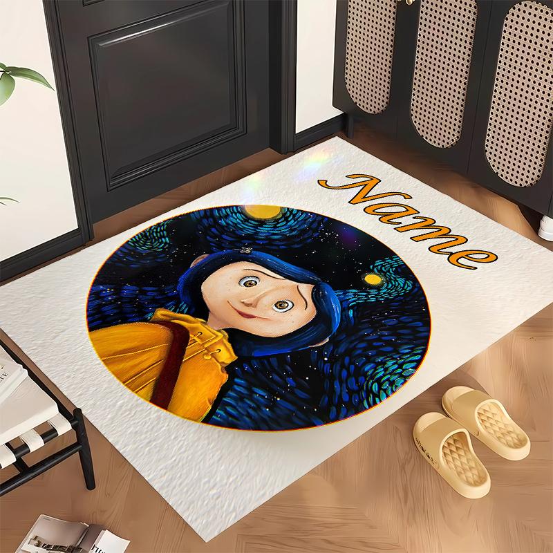 Coraline (1) Personalized Name Office Carpet Stylish Decor for Living Room Bedroom Kitchen