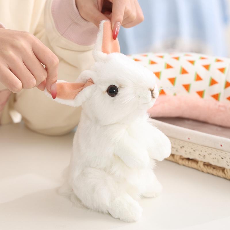 Cute Simulation Rabbit Plush Toy Little Baby Sleep Comfort Dolls Lovely Rabbit Ideal For Kids Girls Easter Bunny Gifts Xmas Birthday Present