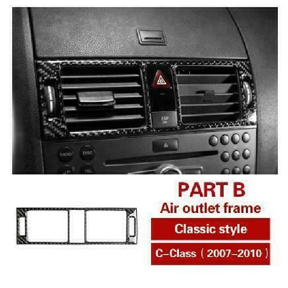 Carbon Fiber Car Central Control Panel Covers For Mercedes Benz C W204 07-10 LB