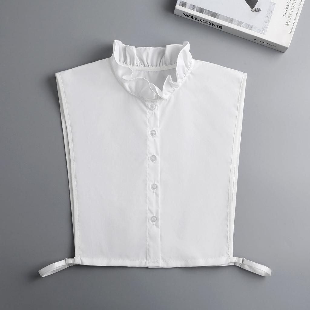 Elegant Fake Collar Stand Detachable Shirt Front Ties False Collar for Women Blouse Sweater Lapel Top Clothing Accessories