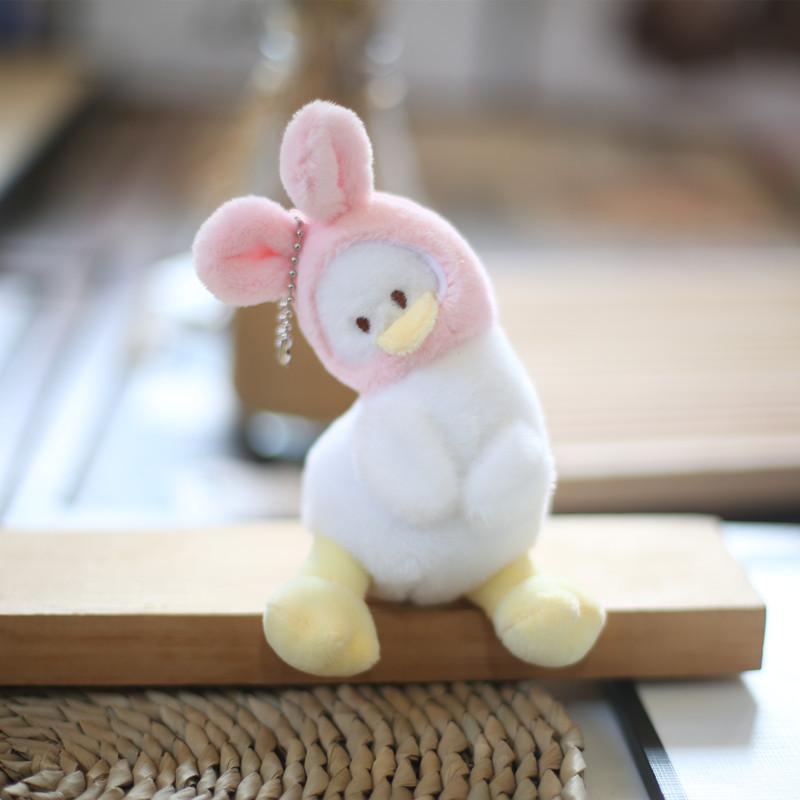 Pendentif Canard Mignon Mignon Petite Tête Inclinée Peluche Poupée Petit Canard Jaune Sac Suspendu Porte-clés Poupée
