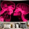 1 Pink X Ray Skeleton Kiss Tapestry 2D Single Print Edgy Durable Tapestry Home Bedroom Dorm Apartment Gothic Romantic Vibe Decor