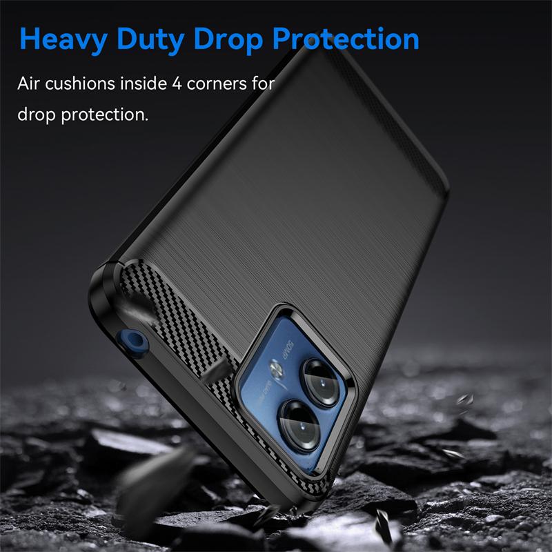 For Cover Motorola Moto G14 Case For Moto G14 Bumper Shockproof Anti-knock Silicone Carbon Fiber Case For Moto G14 Case 6.5 inch