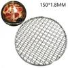 Round Barbecue Grill Mesh Wire Net Stainless Steel Racks Grid Grate Picnic