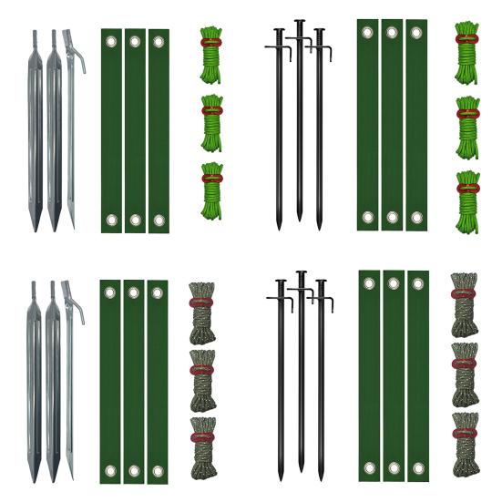 Kit Tutore Albero Robusto Supporti per Alberi Giovani Contro il Maltempo Kit di Tuteleggio Albero con Picchetti da Terra Corde da 4m Legacci per Alberi per Alberi Inclinati