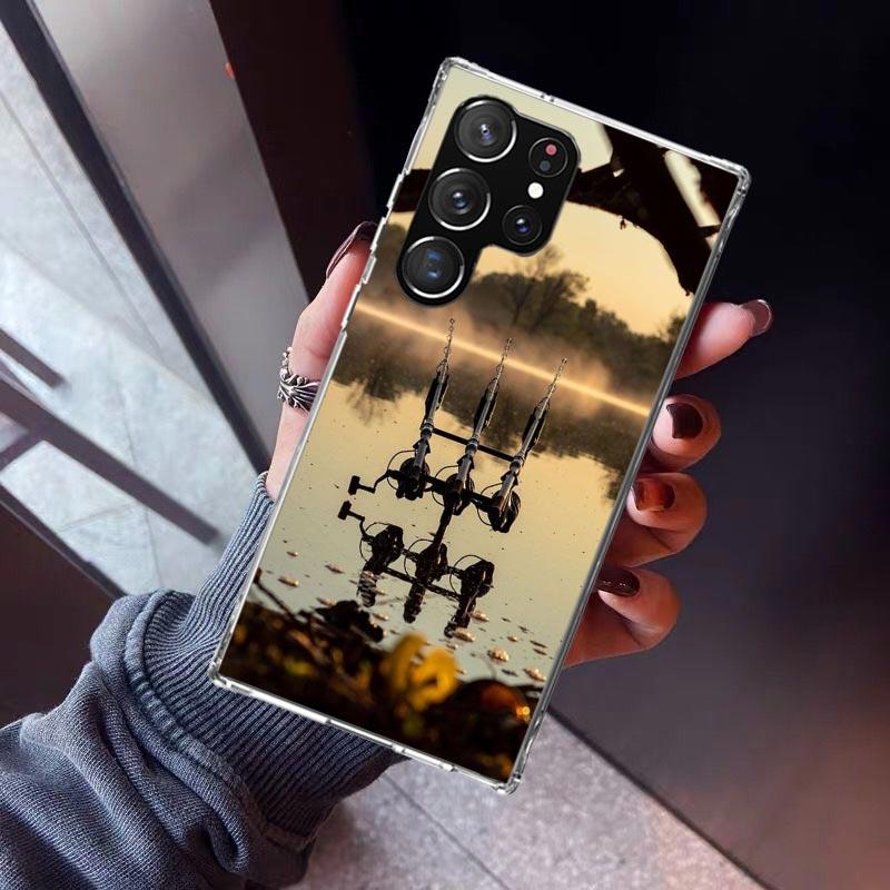 Handyhülle mit Karpfenangelhaken für Samsung Galaxy S26 S25 Edge S24 S23 Ultra S22 Plus S21 S20 FE, weiche TPU-Rückseite