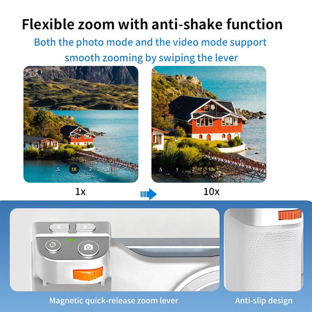 Portable Mobile Photo Camera Grip With Magnetic Base And Integrated Battery For Low Light Shoot Smartphone Shoot Holder