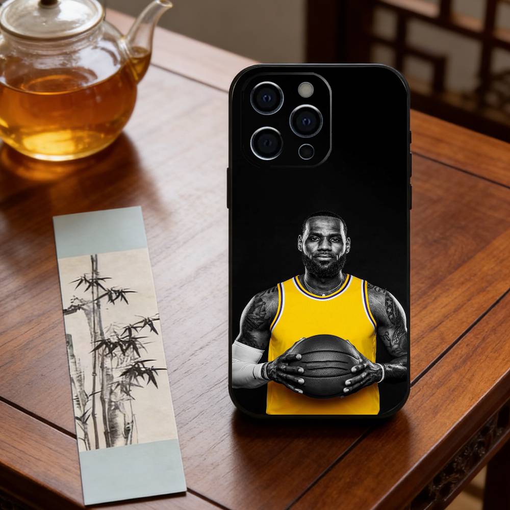 LeBron James Phone Case For iPhone 17,16,15,14,13,12,11 Plus,Pro Max,XS,Soft Silicone Black Cover